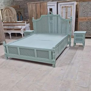 Solid Teak Wooden Handcarved King Size Bed