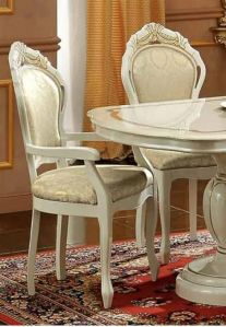 6 Seater White Teak Wood Dining Table Set