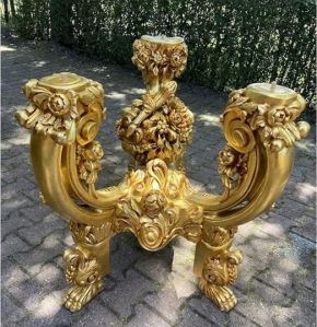 6 Seater Golden Solid Teak Wood Dining Table Set