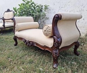 3 Seater Solid Sheesham Wooden Handcarved Sofa Lounge