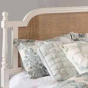 Solid Wood Rattan Queen Size Bed