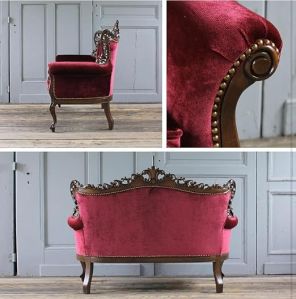 2 Seater Solid Wooden Handcarved Royal Sofa