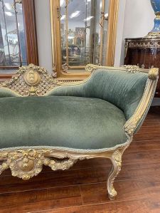 2 Seater Teak Wooden Antique Style Loveseat Sofa