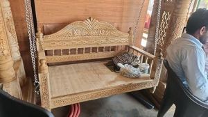 Solid Wood Carving Hanging Swings