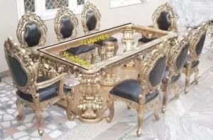 8 Seater Solid Teak Wooden Handcraft Royal Dining Table