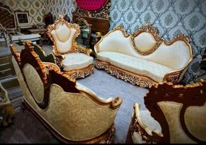7 Seater Muskan Arts Solid Wooden Hand Carved Sofa Set