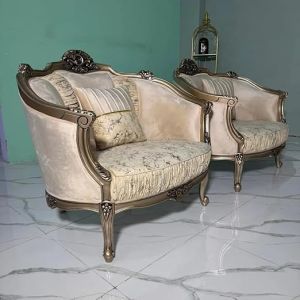 Muskan Arts Solid Teak Wooden Hand Carved Sofa Set 7 Seater Sofa