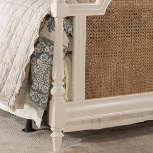Solid Wood Rattan Queen Size Bed
