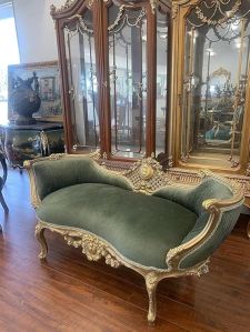 2 Seater Teak Wooden Antique Style Loveseat Sofa