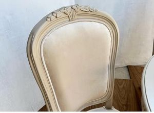 3 Seater White Solid Teak Wood Dining Table