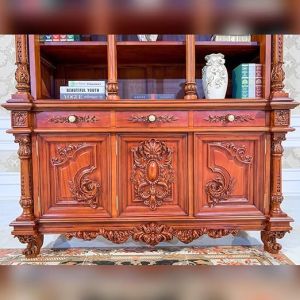 Solid Teak Wood Handcarved Storage Cabinet