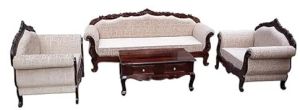 5 Seater Solid Wood Handcarved Sofa Set