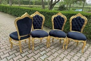6 Seater Golden Solid Teak Wood Dining Table Set