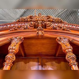 Solid Teak Wood Handcarved Storage Cabinet