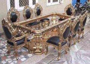 8 Seater Solid Teak Wooden Handcraft Royal Dining Table