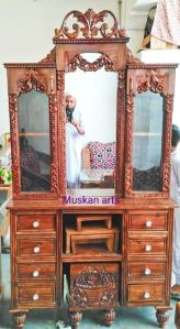 Hand Carving Sheesham Wood Dressing Table