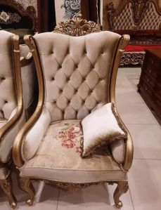 Solid Teak Wooden Handcarved 2 Royal Chair Set