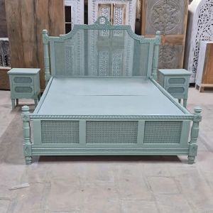 Solid Teak Wooden Handcarved King Size Bed