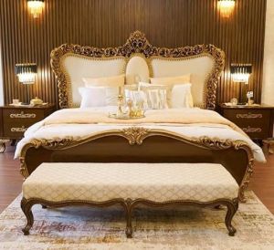 Teak Wooden Handcarved King Size Royal Bed