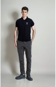 Mens Black Polo Neck T Shirt