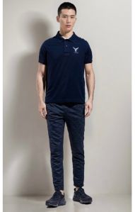Mens Navy Blue Polo Neck T Shirt
