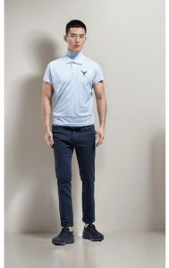 Mens White Polo Neck T Shirt