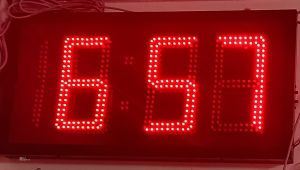 led 24 x 12 inch red digital display clock