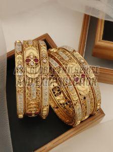 Ladies Elegant Gold Brass Bangles Set