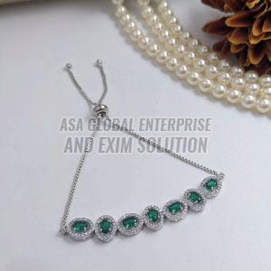 Ladies Fancy Green Stone Bracelet