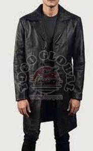 Mens Long Leather Jacket
