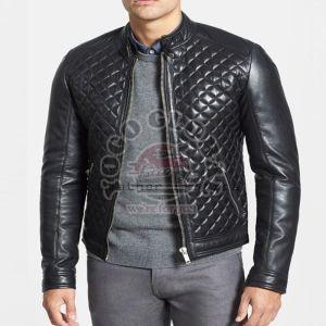 Mens Quilted Leather Jacket