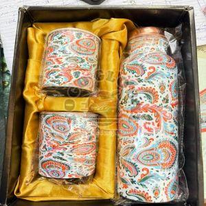 Multicolor Copper Bottle Glass Set