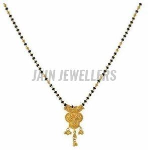 Designer Gold Mangalsutra with Floral Pendant