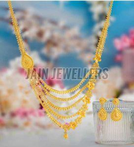 Gold Necklace with Earrings