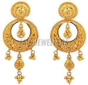 Ladies Bridal Gold Earrings