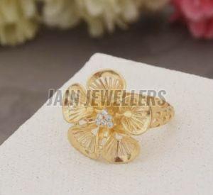 Ladies Flower Gold Ring