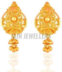 Ladies Party Wear Gold Earrings