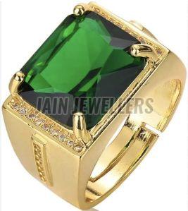 Mens Emerald Gold Ring