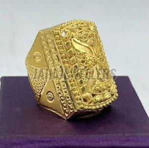 Mens Thick Band Gold Ring