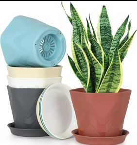 Multicolour Hexa Flowerpot 5 Pcs Set