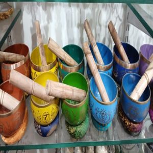 Brass 7 Chakra Singing Bowl Set