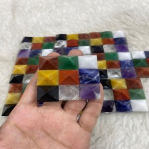 Crystal Multicolor 9 Grah Pyramid Plate for Healing