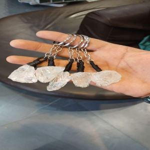 Natural Clear Quartz Crystal Key Chain