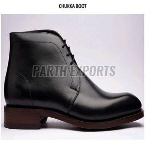 Mens Black Leather Chukka Boots
