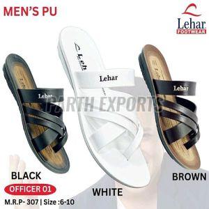 Officer-01 Mens PU Leather Slipper
