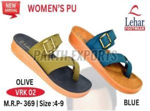VRK-02 Ladies PU Leather Flat Slipper