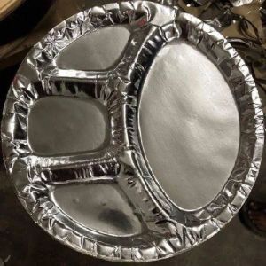 Disposable Silver Paper Compartment Plates