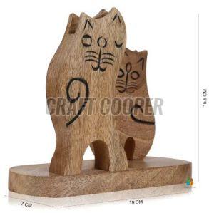 Wooden Cat Spectacle Holder