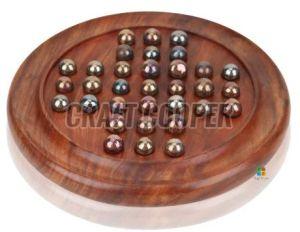 Wooden Metallic Solitaire Board Game