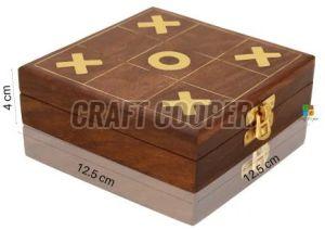 Wooden Square Tic Toe Game